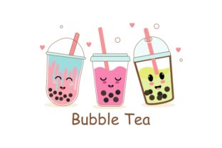 Cute Boba Milk Tea Cartoon Characters Graphic By Deemka Studio