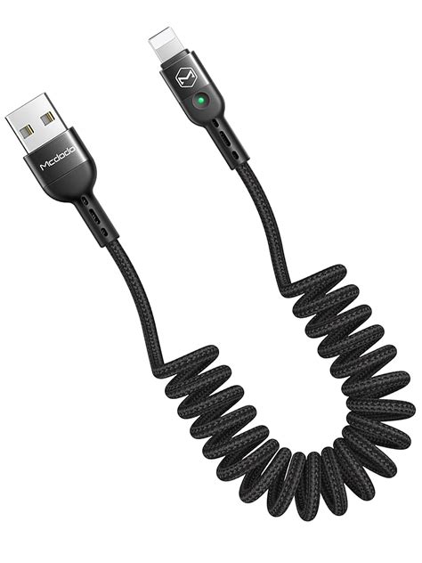 Mcdodo Kurzes Spiral Ladekabel F R Iphone Kfz Spiralkabel Schwarz