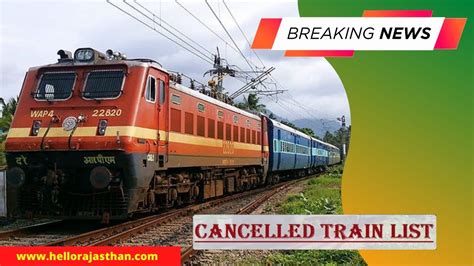 Indian Railway Cancelled Passenger Trains Today Check Cancelled Trains List Today Cancelled