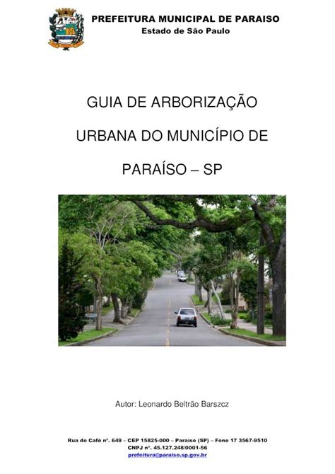 PDF Guia de Arborização Urbana pmparaiso br obrigatoriedade