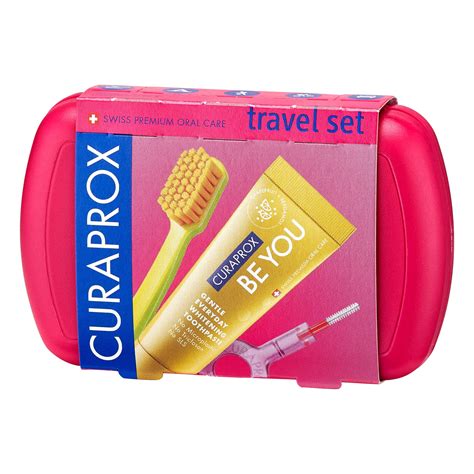 Curaprox Travel Set Rot Zusammensteckbare Reisezahnb Rste Cs