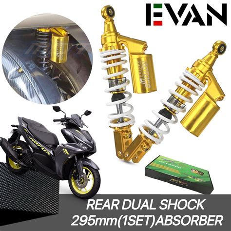 Thailand Gold Rear Dual Shock 295mm 1Set With Gas Tank For Nmax155