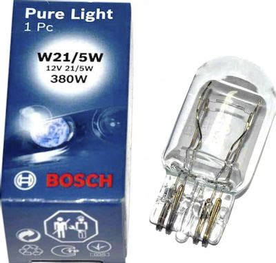 Bosch Λάμπα Αυτοκινήτου W21/5W Pure Light W21/5W 12V 21W 1τμχ ...