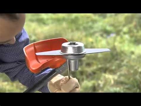 Установка 2-х лопастного ножа на мотокосы Stihl - YouTube