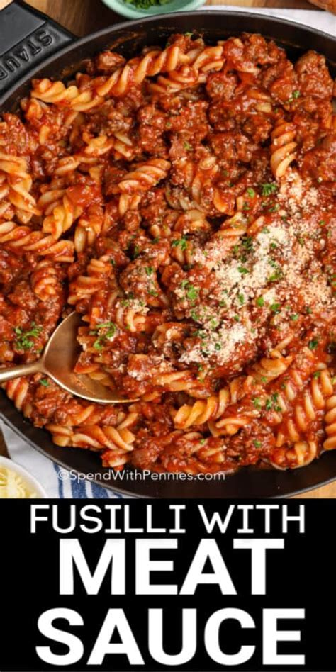 This Fusilli With Meat Sauce Recipe Is A One Pot Pasta Dish That Is