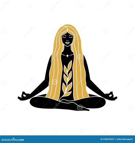 Woman In Lotus Position Stock Vector Illustration Of Exercise 243070037