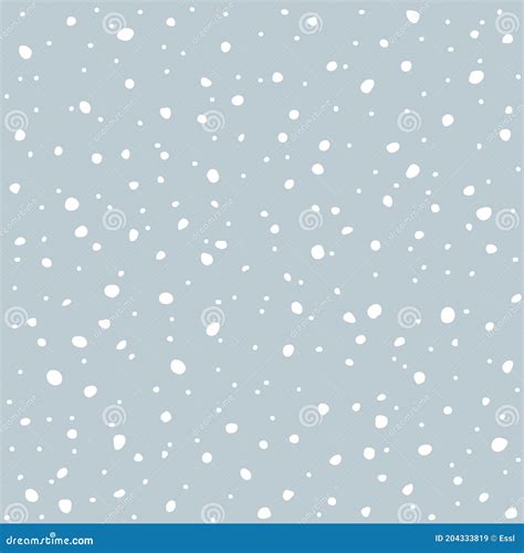 Falling Snow Seamless Pattern White Snow And Grey Sky Vector