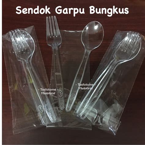 Jual Sendok Garpu Plastik Bening Yg Di Bungkus Plastik Shopee Indonesia