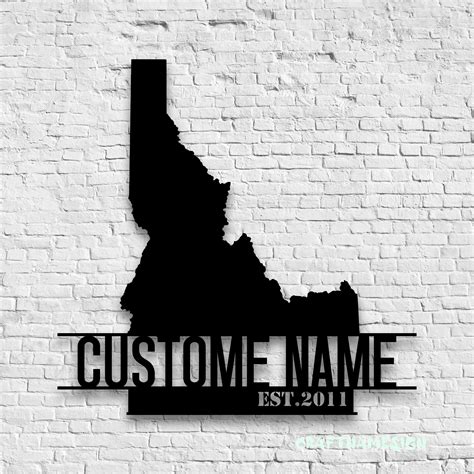 Craftnamesign Custom Idaho Map Metal Wall Art Led Lights Personalized