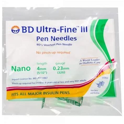 Stainless Steel Bd Ultra Fine Iii Shortest Pen Needle Size 32 Guage Thickness At Rs 77 Piece