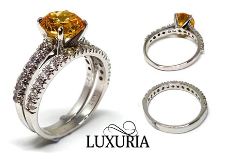 Diamond simulant engagement rings of exceptional quality - Luxuria