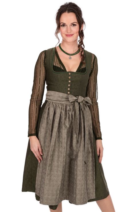 Marjo Midi Dirndl 2tlg 75cm LINA Efeu Alpenclassics De