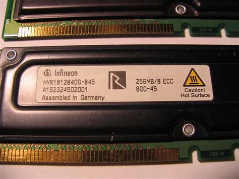 Infineon 512MB 2 X 256MB RDRAM RIMMS PC800 45 ECC Flickr