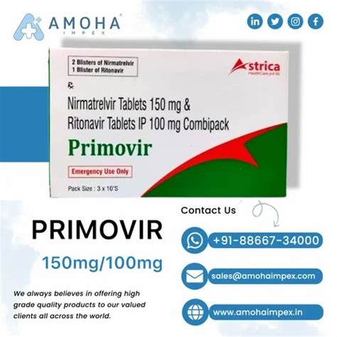 Nirmatrelvir Tablets Mg Ritonavir Tablets Ip Mg Combipack