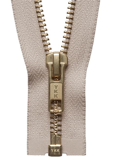 Brass Metal Open End Zip Cm Beige Ykk Groves And Banks