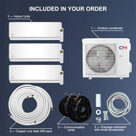 Tri 3 Zone 12000 12000 18000 Btu Multi Zone Ductless Mini Split Air