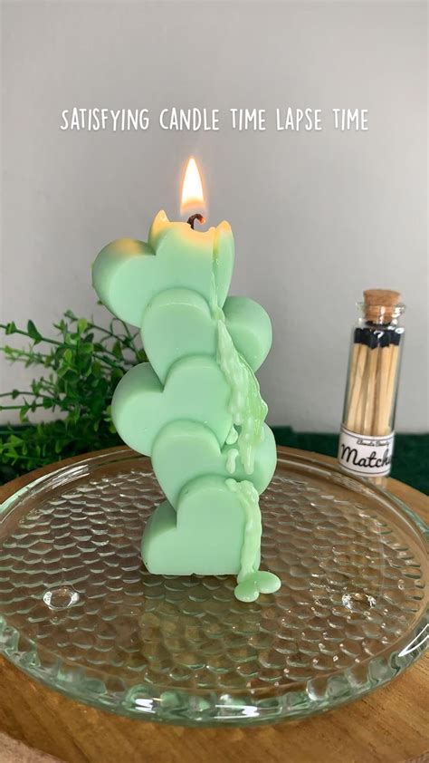 Satisfying Candle Time Lapse Time Cute Pillar Candles Heart Shaped