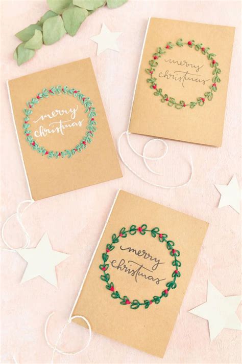 Weihnachtskarten Basteln Und Besticken Ars Textura Diy Blog