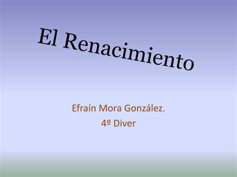 Efra El Renacimiento Ppt