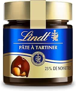 Lindt Pâte à tartiner 25 Noisettes Chocolat au Lait 200g Amazon