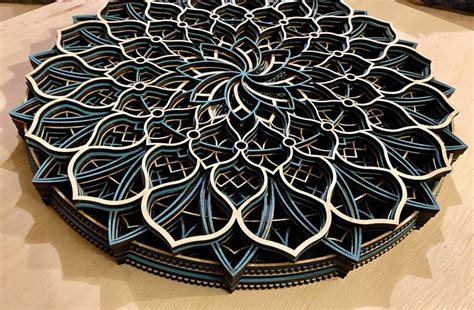 3D Laser Cut Mandala 3D Mandala 3D Wood Mandala Wall Art Mandala