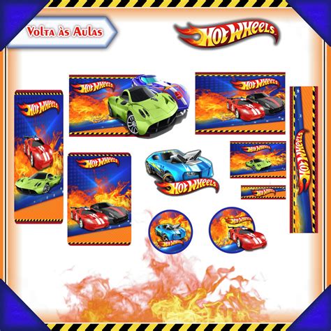 Arquivo Corte Etiqueta Escolar Hot Wheels Elo