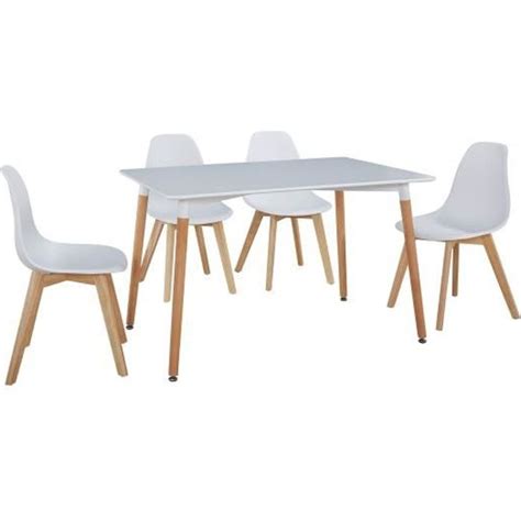 Ensemble table à manger de 4 à 6 personnes MARCO chaises scandinaves