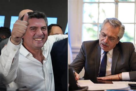 Alberto Fernández saludó a Marcelo Orrego tras ser electo gobernador de