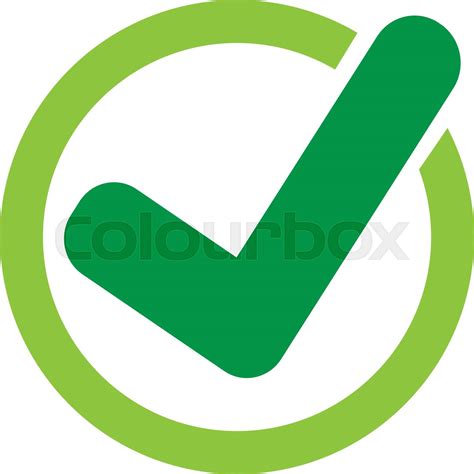 Tick Check Mark Icon Sign Symbol Design Stock Vector Colourbox