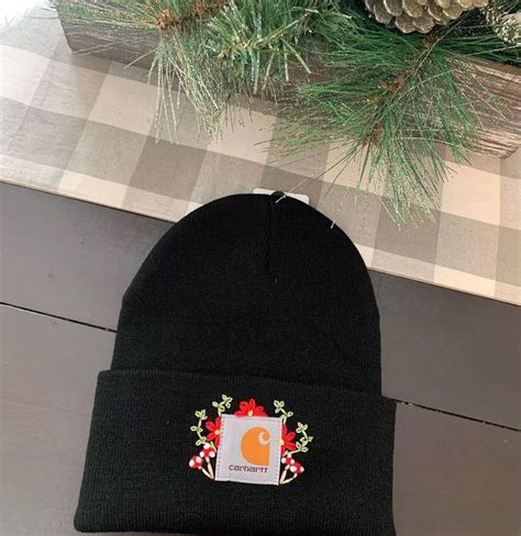 Hand Stitched Carhartt Flower Beanie With Mushrooms Etsy Canada