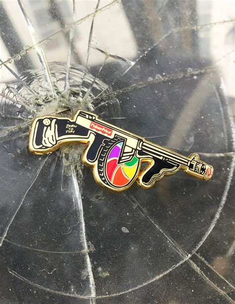 Gold Hard Enamel Pin Tommy Gun Machine Gun Enamel Pin Fisher Etsy