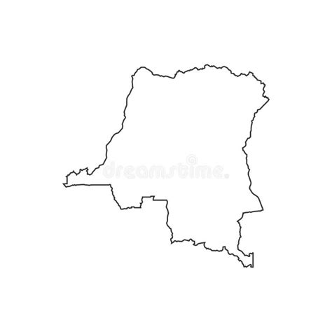 Democratic Republic Of The Congo Map Silhouette Stock Vector