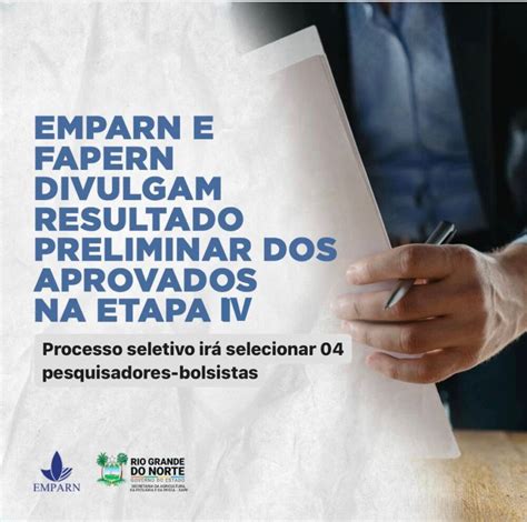 Emparn E Fapern Divulgam Resultado Preliminar De Processo Seletivo