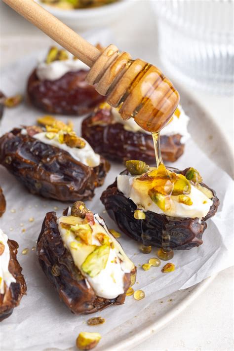 Stuffed Dates With Cream Cheese Pistachios And Honey