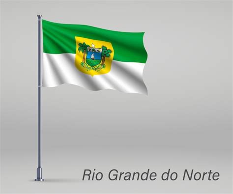 Bandeira Do Estado Do Rio Grande Do Norte Do Brasil No Mastro Da