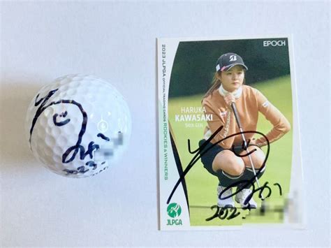 Yahooオークション Jlpga 女子ゴルフ 川﨑春花 直筆サイン入り