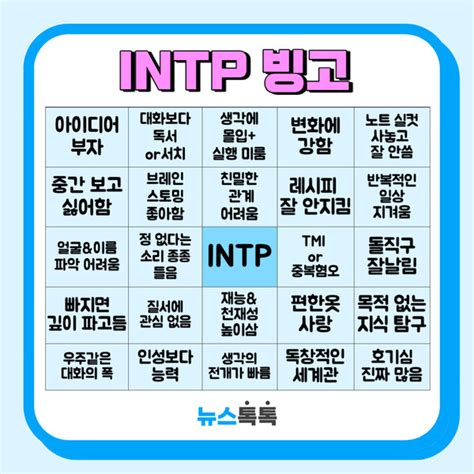 Mbti Intp 특징 정리연애직업팩폭궁합연예인꼬시기플러팅성격이상형