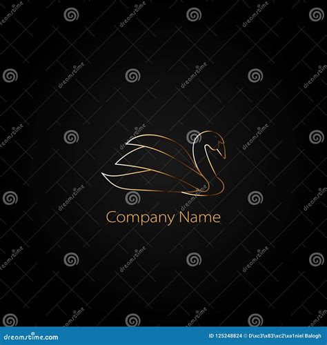 Plantilla De Oro Del Logotipo Del Cisne Insignia Para Su Asunto Stock