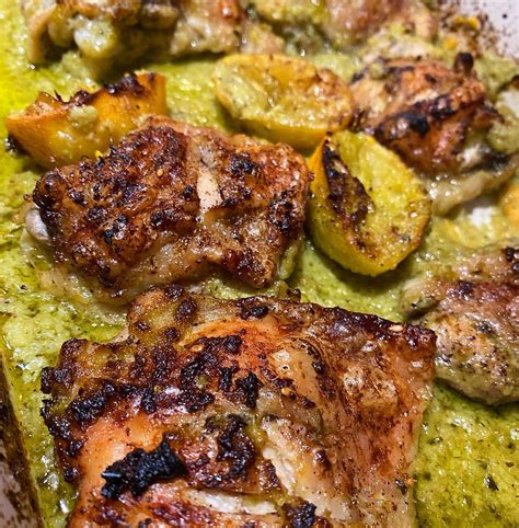 Citrusy Zaatar Roasted Chicken With Green Pepper Sauce