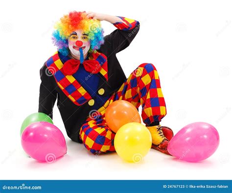 Clown With Colorful Balloons Stock Photos - Image: 24767123