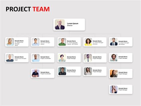 Project Organizational Chart PowerPoint Template