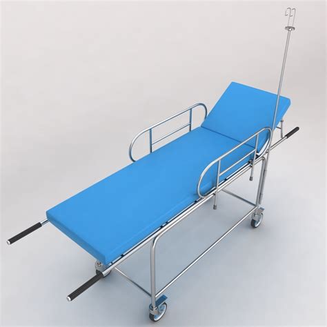 3d model of hospital stretcher bed equipment