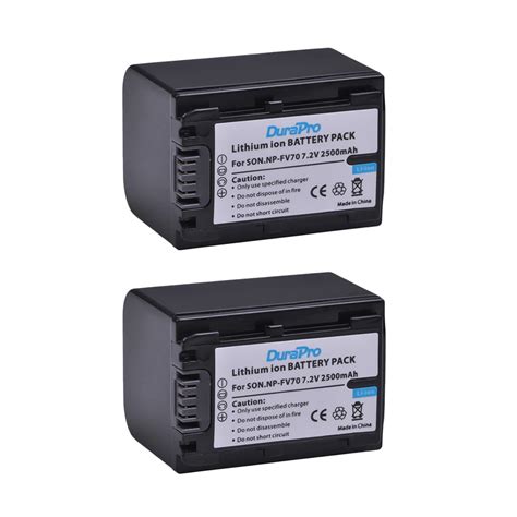 2pcs 2500mAh NP FV70 NPFV70 NP FV70 Battery For Sony NP FV50 FV30 HDR