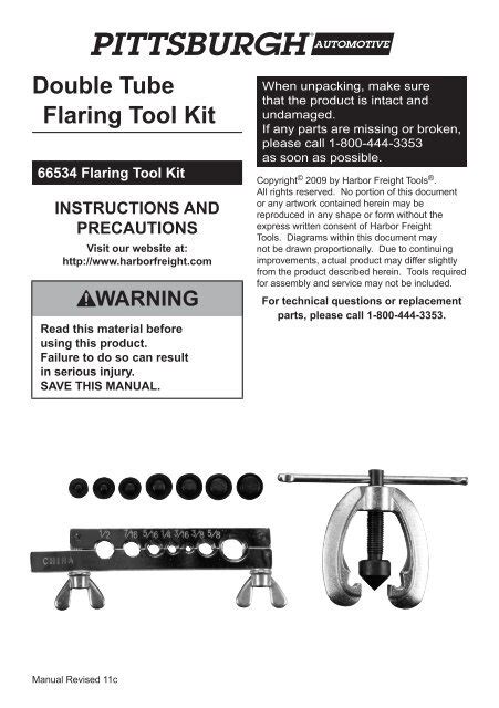 Double Tube Flaring Tool Kit Harbor Freight Tools