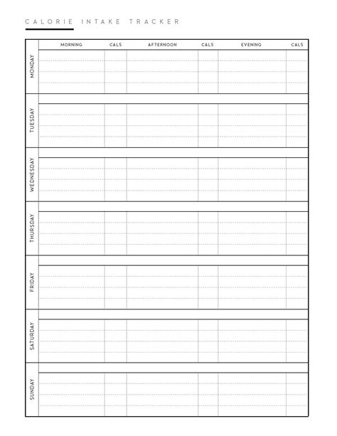 Printable Calorie Counter