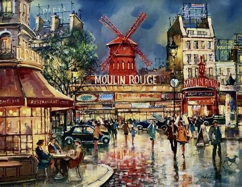 Paris moulin rouge Painting by ROBERT RICART | Saatchi Art ...