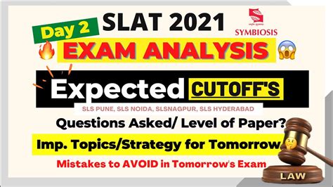 SLAT 2021 Day 2 Paper Analysis Important Topics Expected Cutoff S