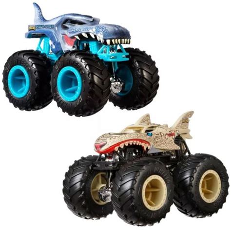 Kit 2 Carrinhos Hot Wheels Caminhão Monstro 1 64 De Ferro Caminhões Motos e Ônibus de