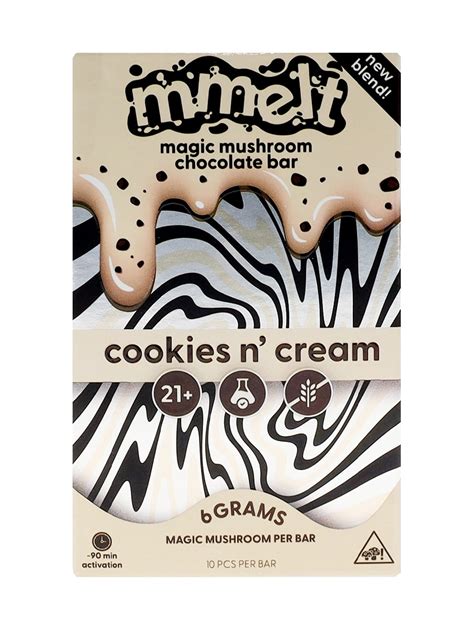 Cookies Cream Mmelt Magic Mushroom Chocolate Bar 6G FREE SHIPPING