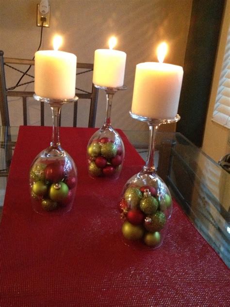 A Different Use For Wine Glasses Christmas Table Decoration Glasses